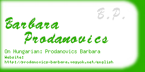 barbara prodanovics business card